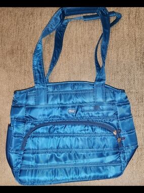 Lug Windjammer Blue Quilted Tote Bag - Spacious Everyday Shoulder Bag